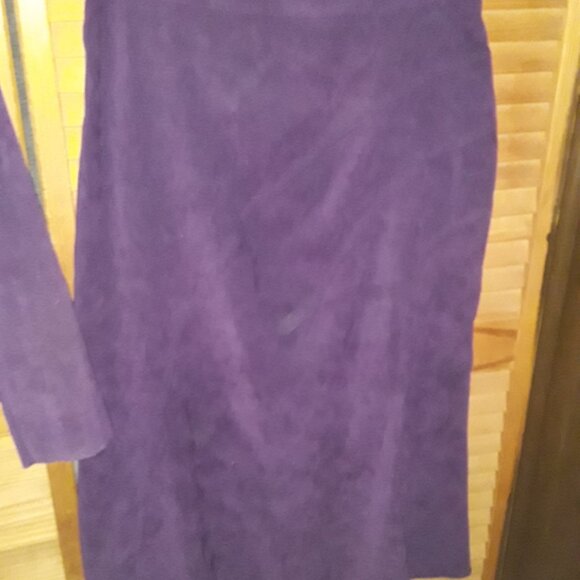 CATO SZ 8 Purple Suede Jacket & Midi Skirt Suit Set Business Career Soft! - Picture 10 of 12